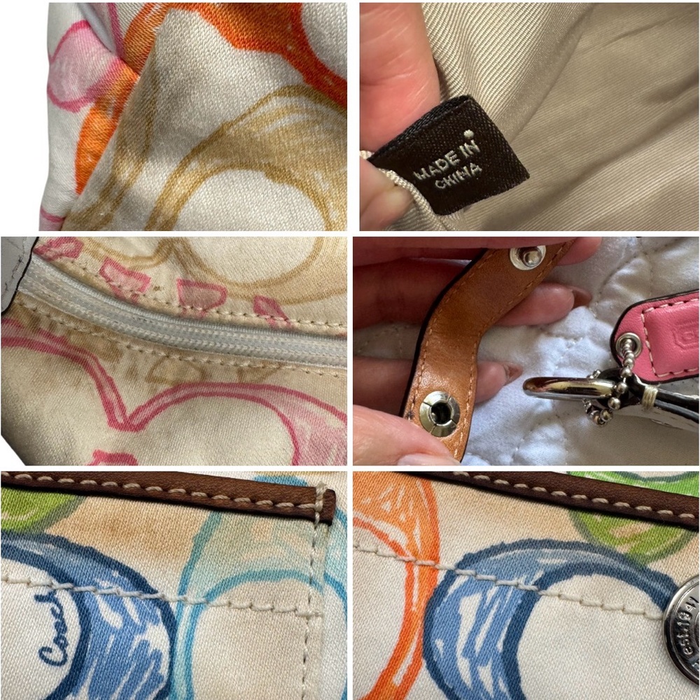 Coach Vintage Y2K Scribble Hamptons Weekend Mini Top Handle Purse Makeup Bag - Picture 5 of 10